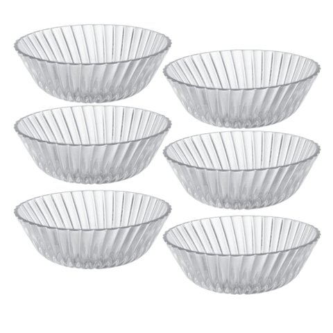 Jogo 6 Tigelas Petisqueira Vidro Espiral Servir Decorar