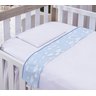 Lençol de Berço para Bebe Menino Azul 3 Peças Algodão Safari Animais:azul Nuvem - 1
