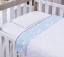Ver imagem 1 de Lençol de Berço para Bebe Menino Azul 3 Peças Algodão Safari Animais:azul Nuvem