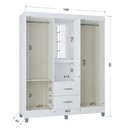 Ver imagem 2 de Guarda Roupa Solteiro Ambiente Cordoba 4 Portas Branco Brilho - Poquema