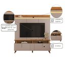 Ver imagem 3 de Conjunto Painel com Prateleira e Rack 2 Portas e Pés Palito