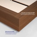 Ver imagem 7 de Cama Queen/Casal com Cabeceira Ripada e Mesas de Cabeceira Seringal c/LED CabeCasa MadeiraOriginals Marrom/Nogal