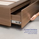 Ver imagem 6 de Cama Queen/Casal com Cabeceira Ripada e Mesas de Cabeceira Seringal c/LED CabeCasa MadeiraOriginals Marrom/Nogal