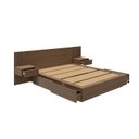 Ver imagem 4 de Cama Queen/Casal com Cabeceira Ripada e Mesas de Cabeceira Seringal c/LED CabeCasa MadeiraOriginals Marrom/Nogal