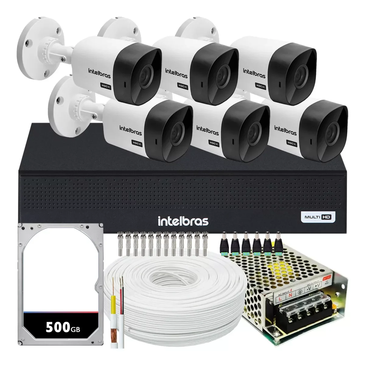 Kit Cftv 6 Câmeras Segurança Intelbras Dvr 8 Canais com Hd - 1