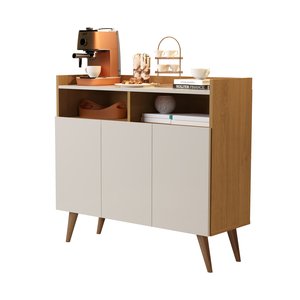 Balcão Aparador Cantinho do Café Wind 3 Portas Nature / Off White