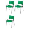 Cadeira Iso Base Cinza Escola, Escritório - Verde Kit 3 Un - 2