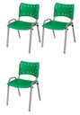 Ver imagem 2 de Cadeira Iso Base Cinza Escola, Escritório - Verde Kit 3 Un