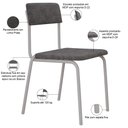 Ver imagem 4 de Kit 08 Cadeiras Estofada para Sala de Jantar Sense Branco C01 Linho Prata - Lyam Decor