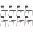 Ver imagem 1 de Kit 08 Cadeiras Estofada para Sala de Jantar Sense Branco C01 Linho Prata - Lyam Decor