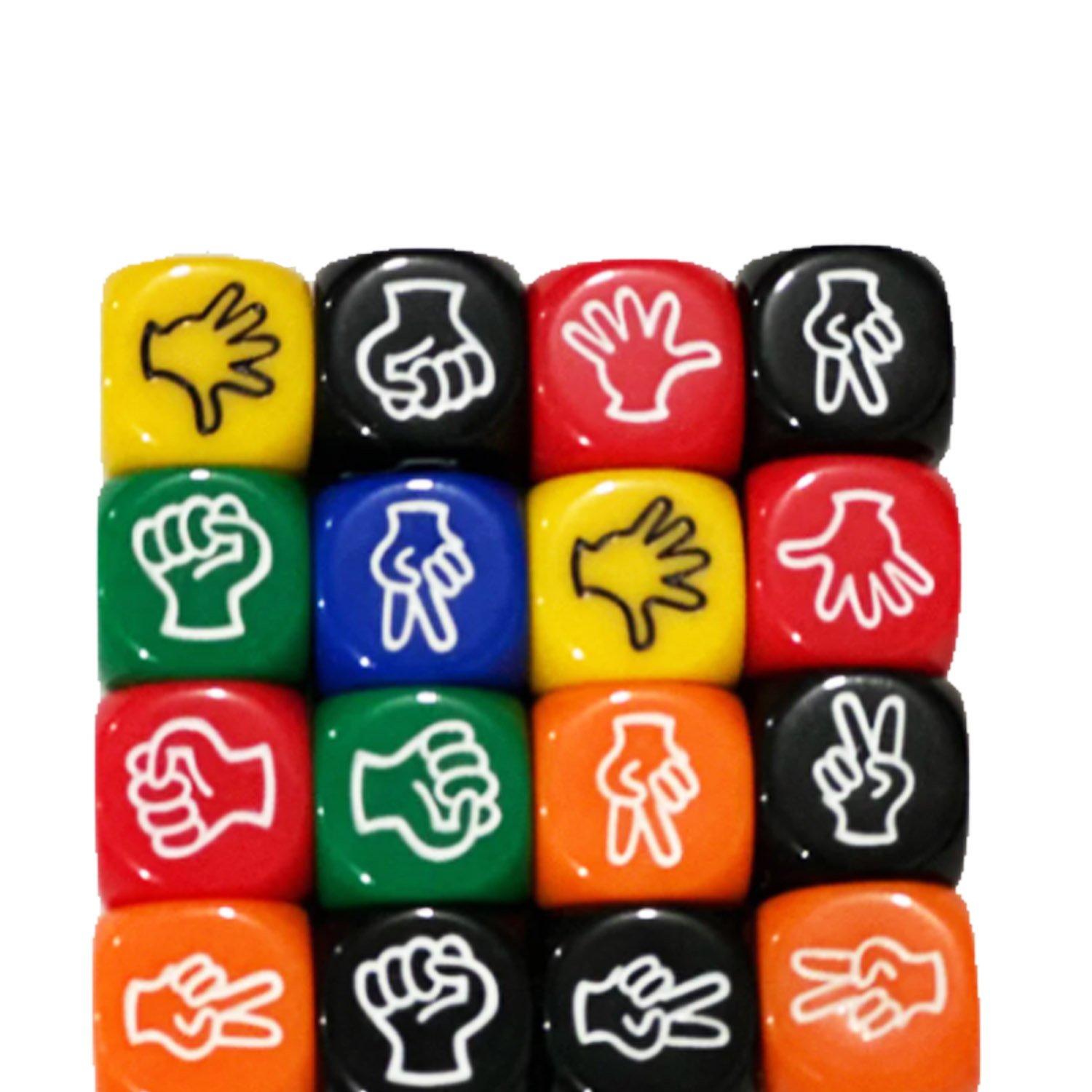 Kit 4 Jogos de Dados Coloridos Linguagem Das Mãos para Jogos de Tabuleiro Coleção Tea & Amor Dado004 - 5