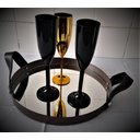 Ver imagem 1 de Bandeja Adnet Decorativa Redonda 300x3Mm Marrom C Alça Preta