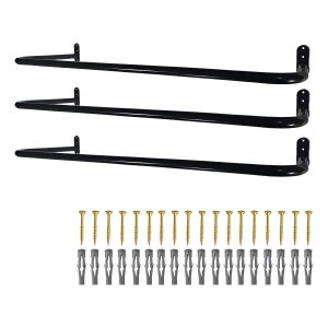 Kit 3 Araras Cabideiros de Parede 80cm Fixos Aço Reforçado Loja Quarto Closet Casa Estilo Moderno