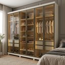 Ver imagem 1 de Guarda Roupa Casal 6 Portas 4 Gavetas 230cm com LED