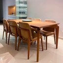 Ver imagem 2 de Mesa de Jantar Retangular 210x100cm Gosty Madeira Liptus Castanho Claro - Sallar Home