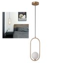 Ver imagem 1 de Luminaria Pendente Lustre Globo Oval E27 Teto Decoraçao Casa Apartamento Recepçao Ambiente Moderno I