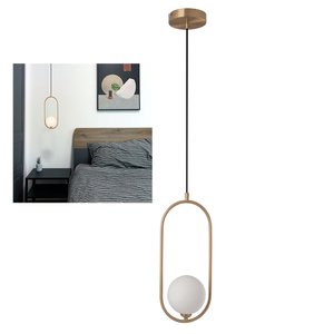 Luminaria Pendente Lustre Globo Oval E27 Teto Decoraçao Casa Apartamento Recepçao Ambiente Moderno I