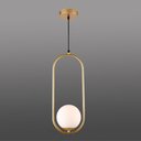 Ver imagem 2 de Luminaria Pendente Lustre Globo Oval E27 Teto Decoraçao Casa Apartamento Recepçao Ambiente Moderno I