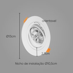 Spot Embutir Conecta Abs Dl152ar70 Bella + Led Ar70 Br.Quente St2751 - 2