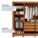 Ver imagem 7 de Guarda-Roupa Casal 8 Portas 6 Gavetas com Pés MDF 236cm Serenata Marrom Amêndoa Clean/Off White