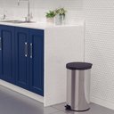 Ver imagem 4 de Lixeira Redonda com Pedal 20l Tramontina New Aço Inox Polido para Banheiro Cozinha Escritório