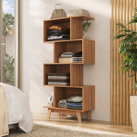 Estante para Quarto Ravelle Espresso Móveis Marrom/Nogal