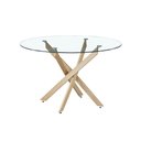 Ver imagem 3 de Mesa de Jantar Lara Base Aço Carbono Tampo 120cm Vidro 10mm Redondo 4 Lugares Chic Sala - Bronze