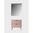 Ver imagem 1 de Gabinete para Banheiro e Espelho com LED 80cm Retro MDF Rosa Milano - On Móveis