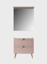 Ver imagem 1 de Gabinete para Banheiro e Espelho com LED 80cm Retro MDF Rosa Milano - On Móveis