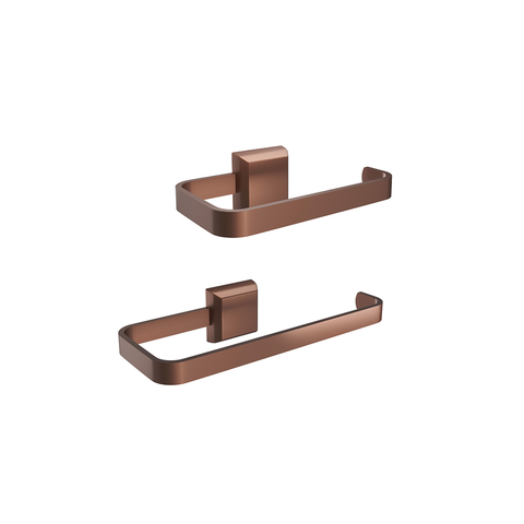 Kit Porta Papel Higiênico e Porta Toalha de Rosto Luxo Marrom Corten