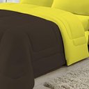 Ver imagem 5 de Edredom Dupla Face 100% Algodão Malha King Gran Moratta 01 Peça - Marrom- Amarelo