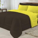 Ver imagem 1 de Edredom Dupla Face 100% Algodão Malha King Gran Moratta 01 Peça - Marrom- Amarelo