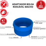 10 Unidades Adaptador Bolsa Roscável Macho Irrigação 75mm X 3'' Cor Azul Durín - 2