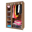 Ver imagem 3 de Guarda Roupa Cabideiro 5 Prateleira Organizadora Marrom