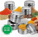 Ver imagem 4 de Porta Temperos Condimentos Magnetico Aço Inox 316 - 6 Peças