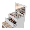 Ver imagem 5 de Penteadeira Mdf Compartimento Maquiagem Banqueta 3 Gavetas:branco