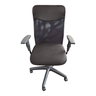 Cadeira de Escritório Diretor Tela, Base Giratória com Relax, Braços Reguláveis, Tecido na Cor Preto - 2