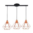 Ver imagem 2 de Lustre Pendente Trilho Diamante Peq 3 Lamp E27 Preto/cobre - 3015/3 Peq Pt/cb