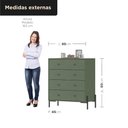 Ver imagem 2 de Cômoda 4 Gavetas com Pintura UV e Pés em Metal 95x89x45cm Jade