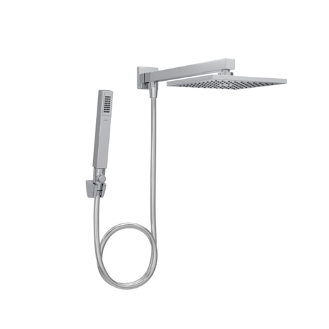 Chuveiro Quadrado de Parede 20cm C/ Tubo e Desviador Luxo Cromado - Deca Deca Metais