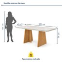 Ver imagem 3 de Conjunto Sala de Jantar 8 Lugares Retangular Tampo Vidro/MDF 200x90cm Mesa Lyra e Cadeiras Carol