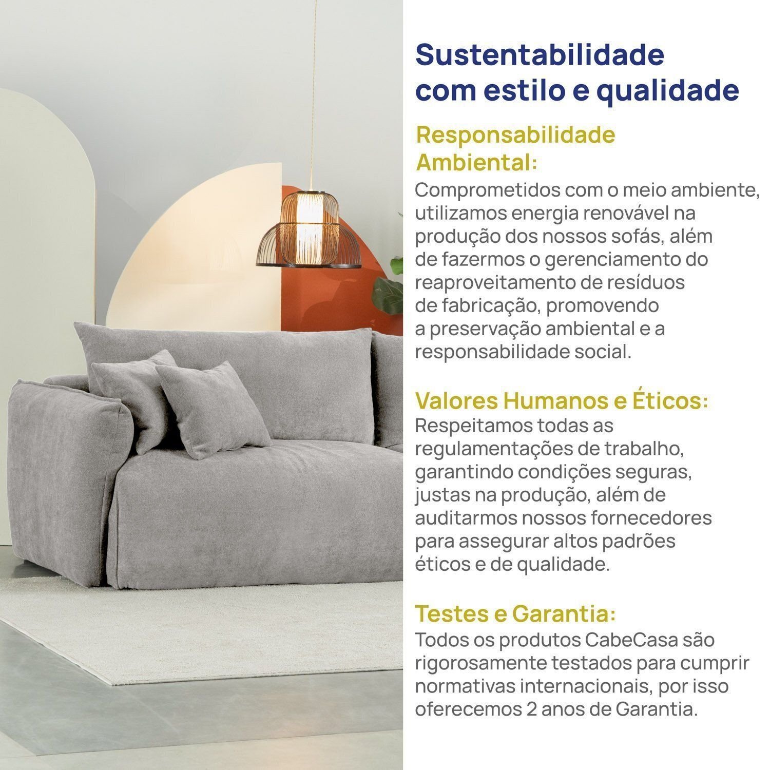Sofá 2 Lugares 260cm Comfy CabeCasa MadeiraOriginals | MadeiraMadeira