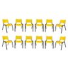Kit 11 Cadeiras Iso Escritório Comércio Amarela Base Preta - 1