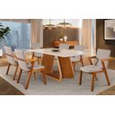 Ver imagem 1 de Sala de Jantar com Vidro Madeira Maciça 6 Cadeiras 1,80x0,90m - Obisidiana - Harmonia Salas