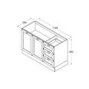 Ver imagem 2 de Balcão de Cozinha 2 Portas 3 Gavetas sem Tampo 120cm Ditália