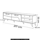 Ver imagem 3 de Rack para TV Dante Naturale-Off C05 75 pol 217cm MDF-MDP com Pé Madeira Marrom Mpozenato