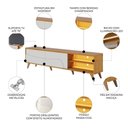 Ver imagem 5 de Rack para TV Dante Naturale-Off C05 75 pol 217cm MDF-MDP com Pé Madeira Marrom Mpozenato