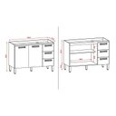 Ver imagem 3 de Balcão de Pia Ametista 2 Portas 3 Gavetas 120 Cm Freijó Gris - Kits Paraná