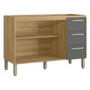 Ver imagem 2 de Balcão de Pia Ametista 2 Portas 3 Gavetas 120 Cm Freijó Gris - Kits Paraná