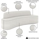 Ver imagem 3 de Sofá 2 Lugares para Sala de Estar Living 150cm Koane D06 Bouclê Off White - Mpozenato